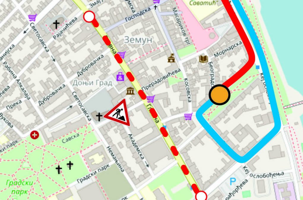 Velika izmena saobraćaja kroz i oko Glavne ulice u Zemunu od 26.06.2023.